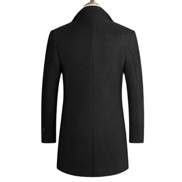 New Autumn Winter Long Overcoat Men Fashion Slim  Fit Long Wool Blends Coats Men Solid Business Causal Windbreaker Jackets Men